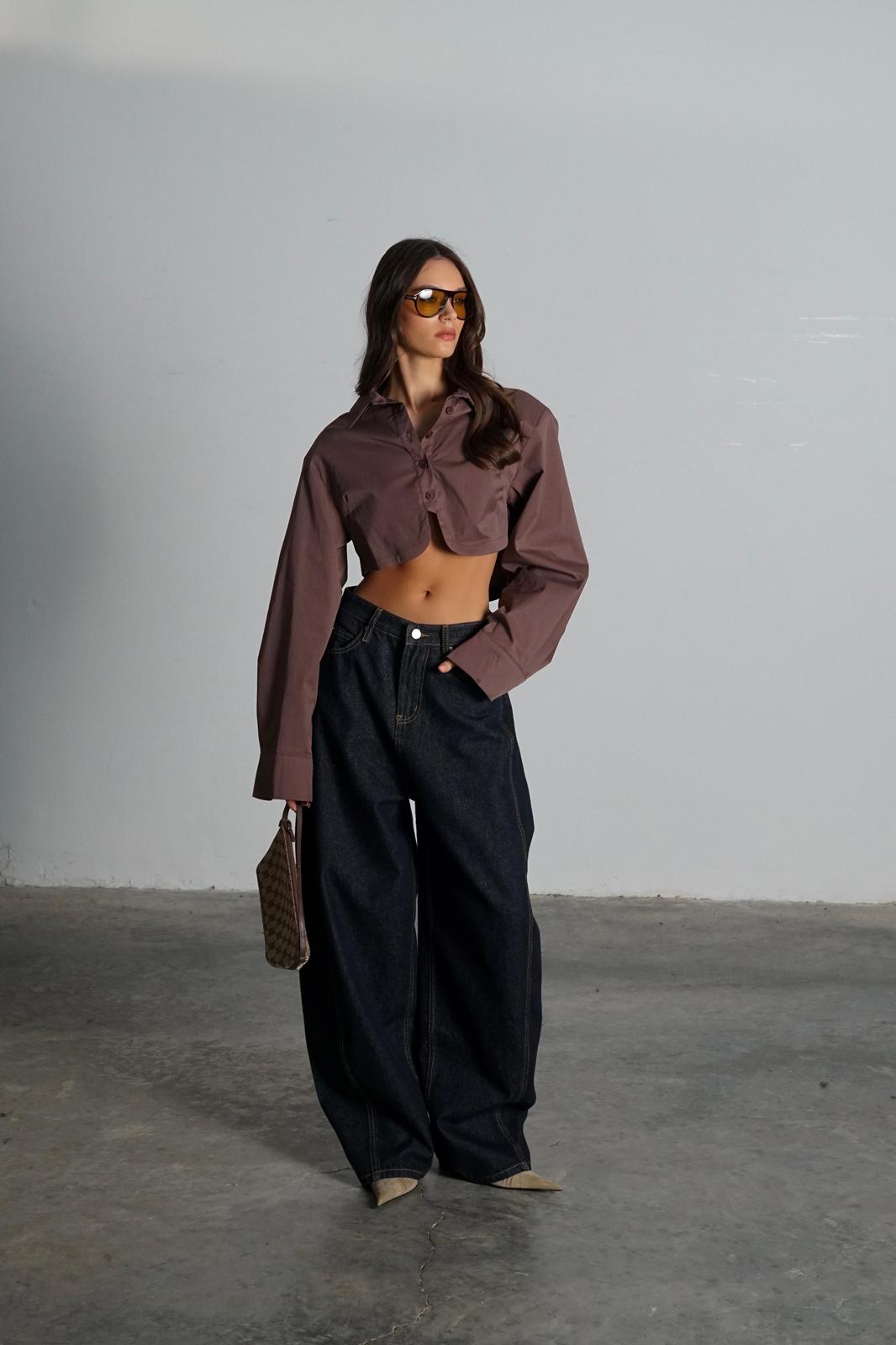 חולצת סטריפ-מוקה