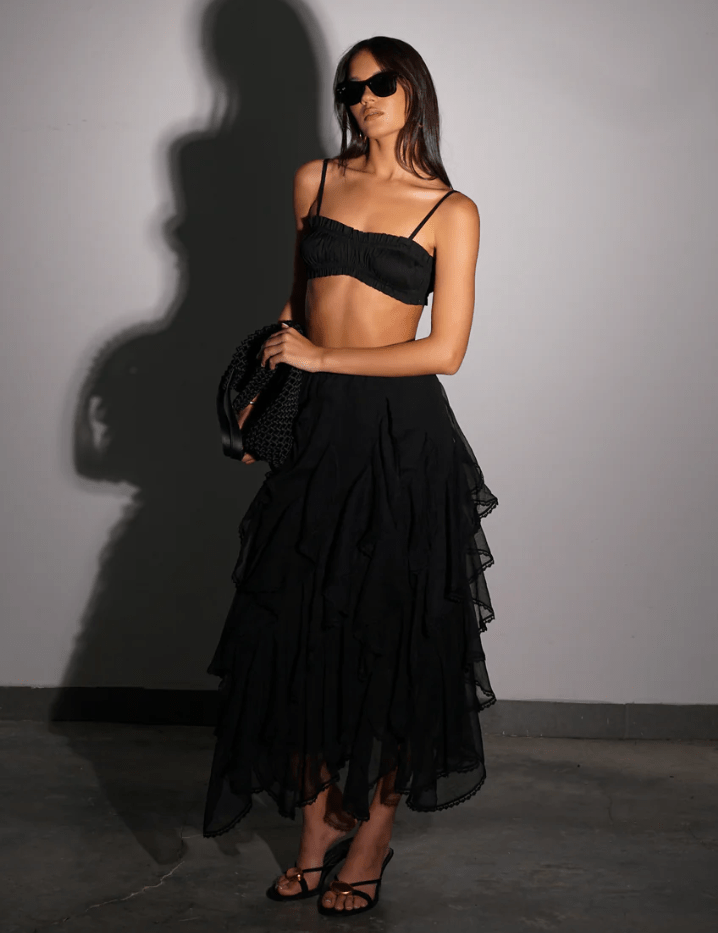 חצאית קמדיס - שחור - C’est Moi