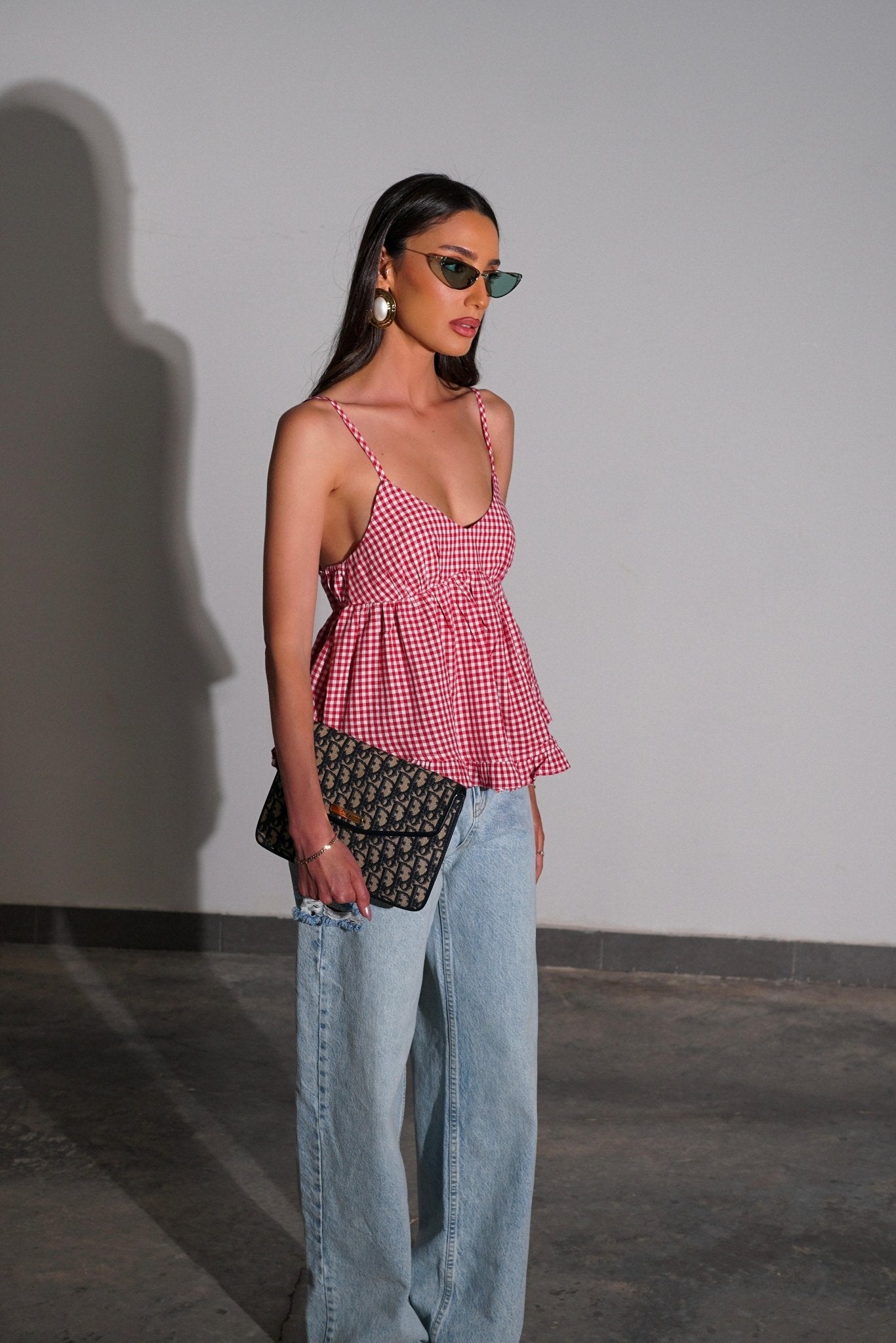 חולצת משבצעות משולשים רנה - C’est Moi