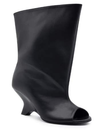 מגף שחור פתח קדמי