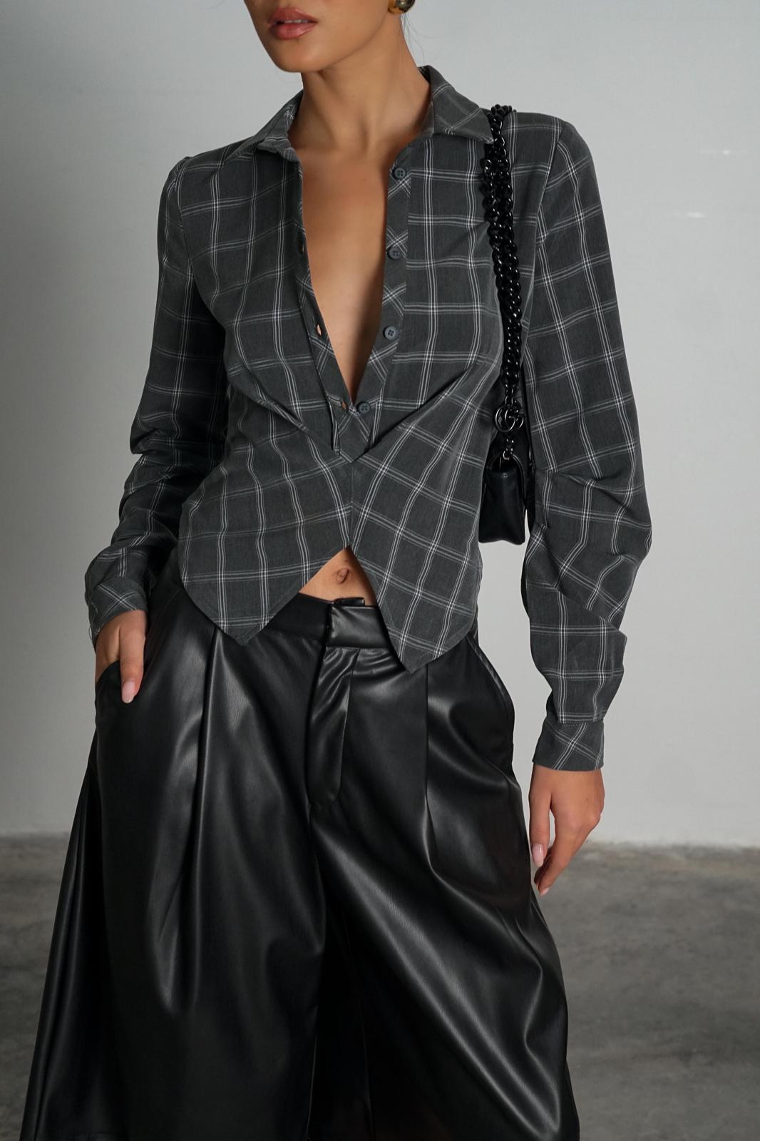 חולצת סאנסה אפור בהיר