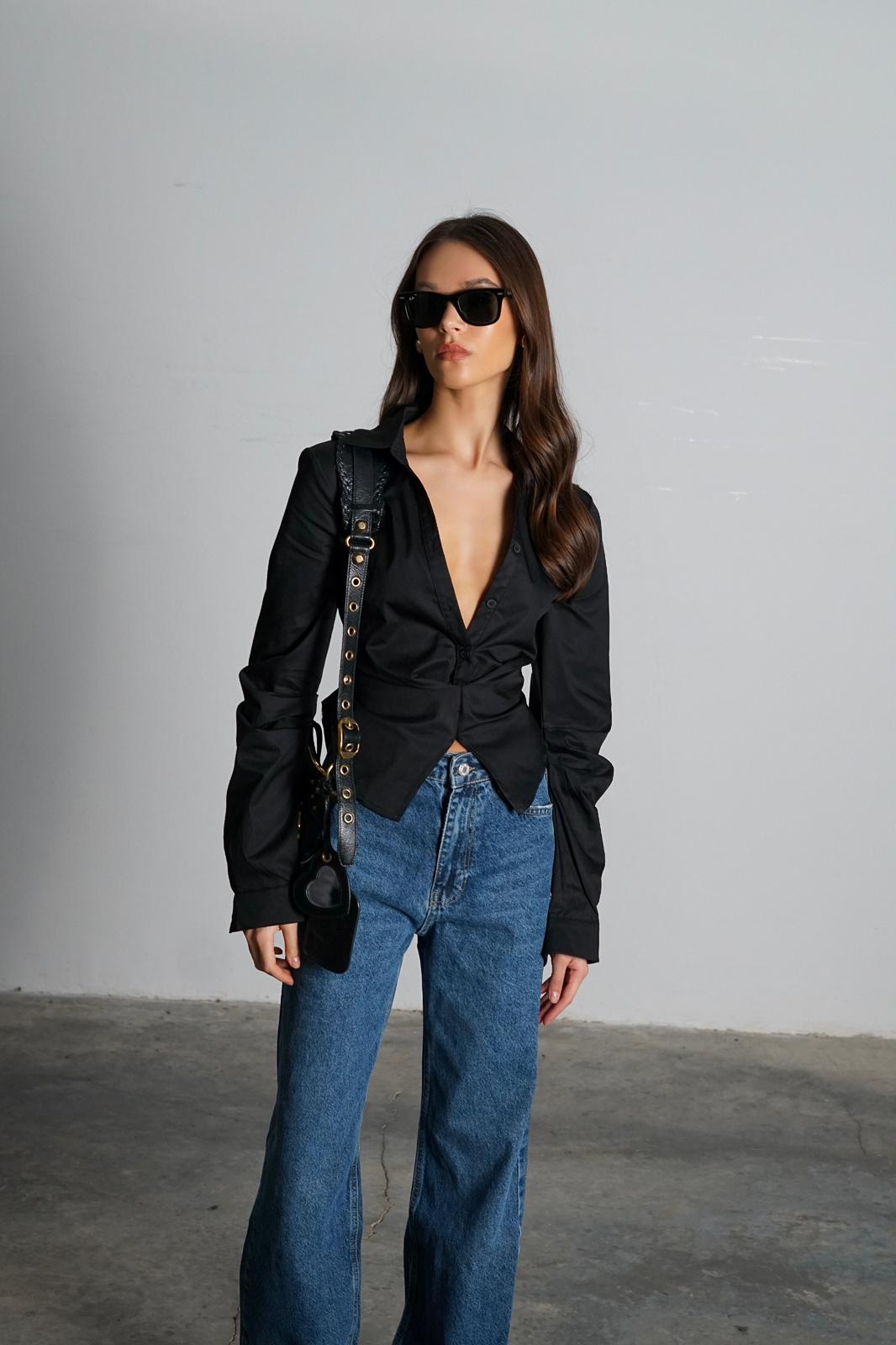 חולצת סאנסה שחור