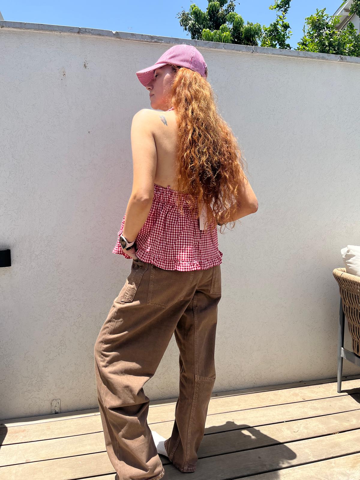 חולצת משבצעות משולשים רנה