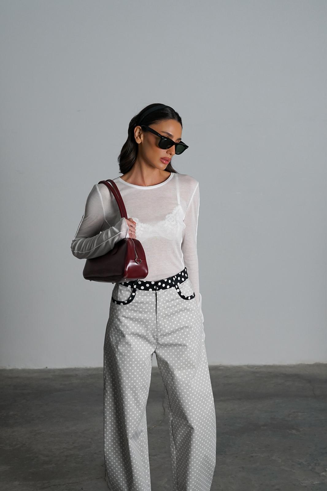 מכנס פאי אפור - C’est Moi